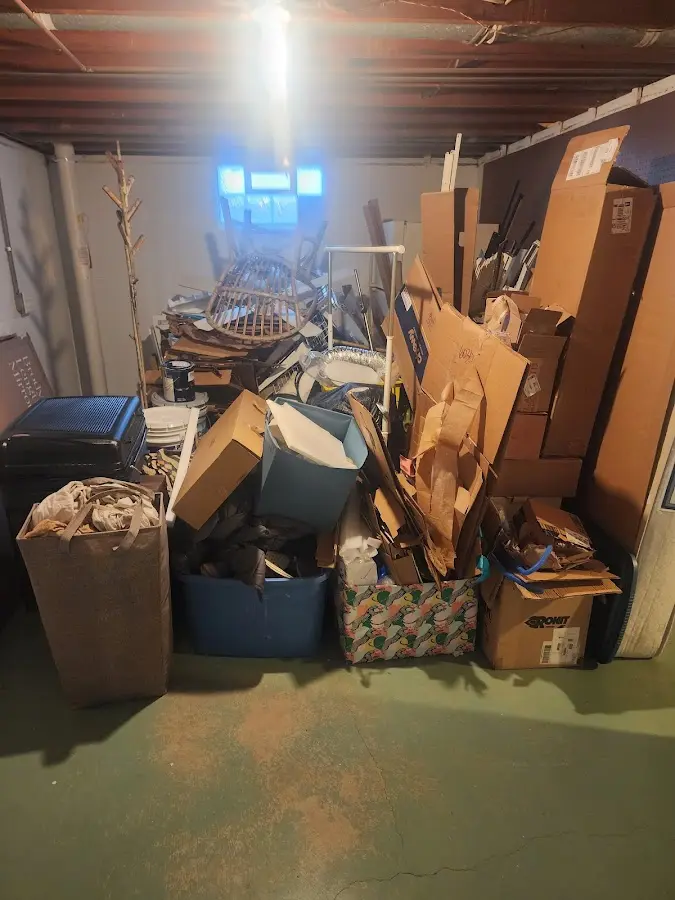 Roll-off dumpster container at job site for 20 Yard Dumpster Rental in Pana